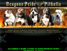 Tablet Screenshot of dragonspridepitbulls.com